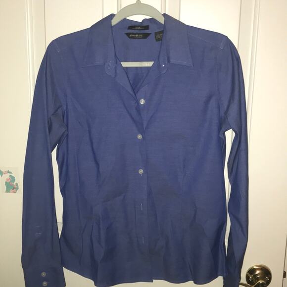 Eddie Bauer blue stretch button down S - Picture 1 of 6